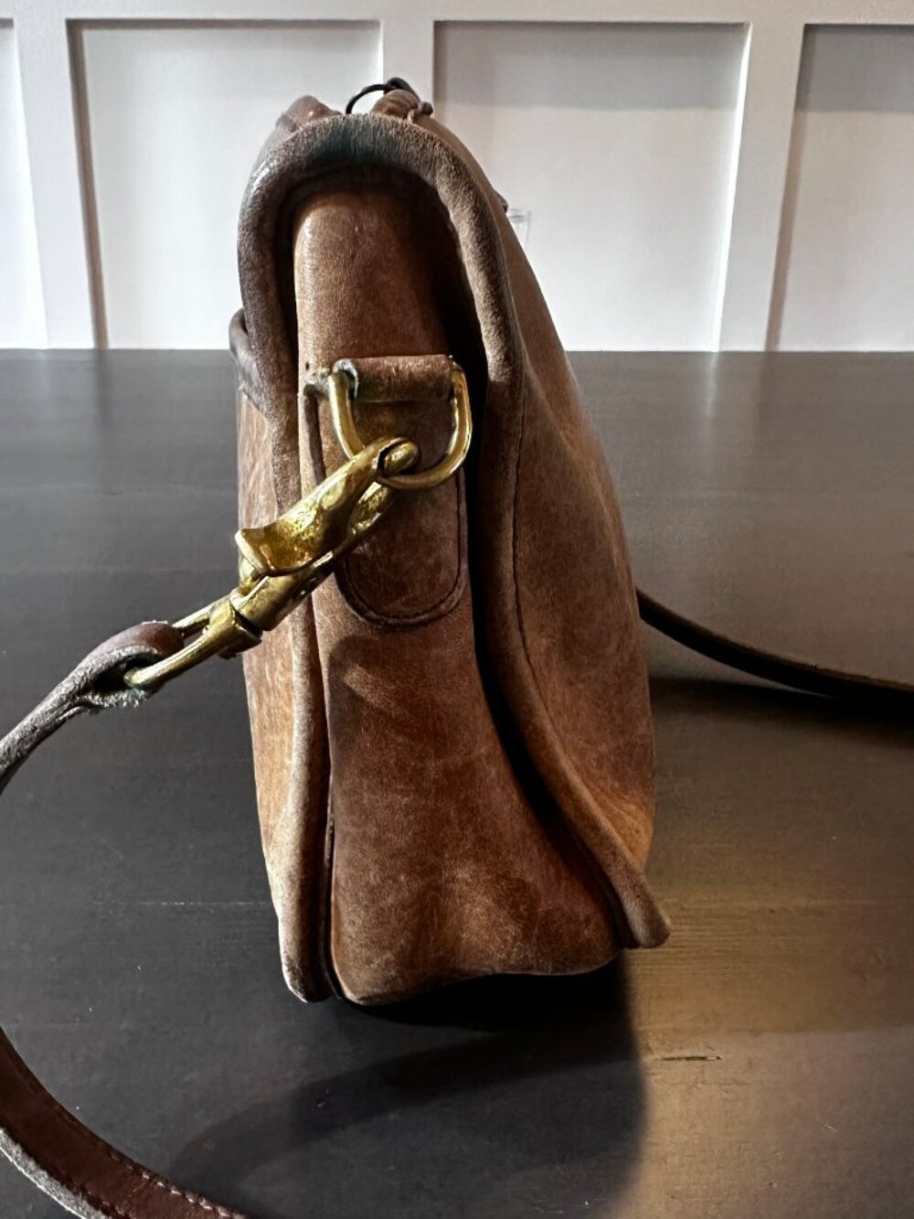 Vintage Coach 983-9607 Brown Glove-Tanned Leather Crossbody Bag, Made in NY - Picture 4 of 14